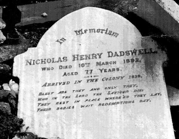Nicholas Dadswell headstone