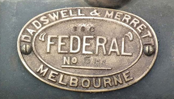 Dadswell and Merrett engine name plate